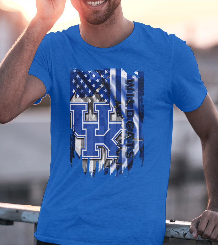 Kentucky Wildcats American Flag Tribute Uk T-Shirt