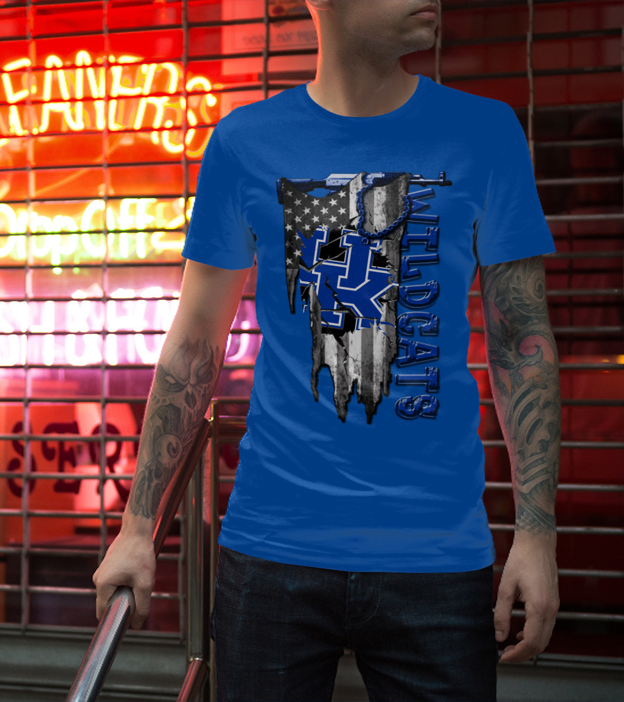 Wildcats American Flag Kentucky Wildcats T-Shirt