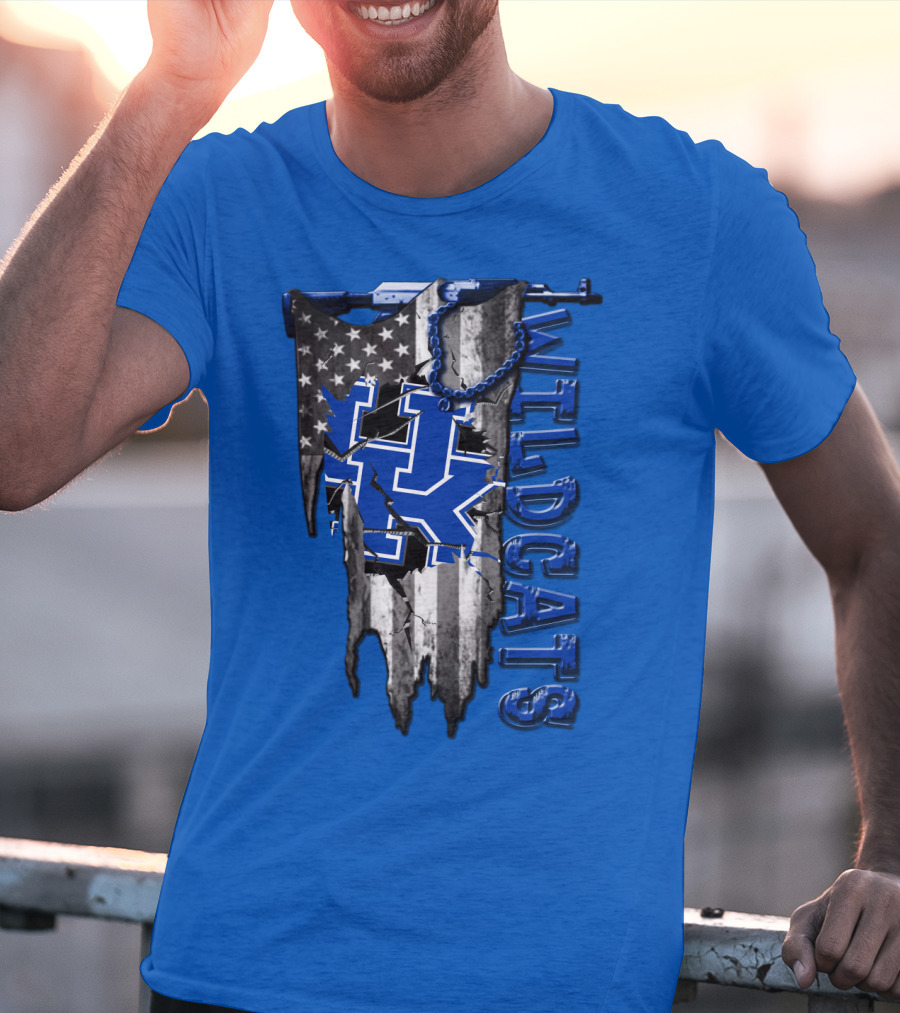 Wildcats American Flag Kentucky Wildcats T-Shirt
