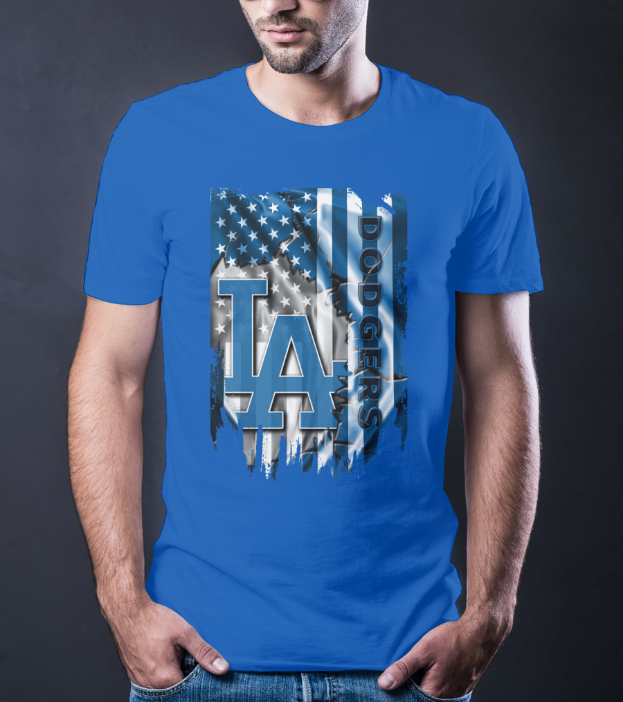 La Dodgers American Flag Blue T-Shirt