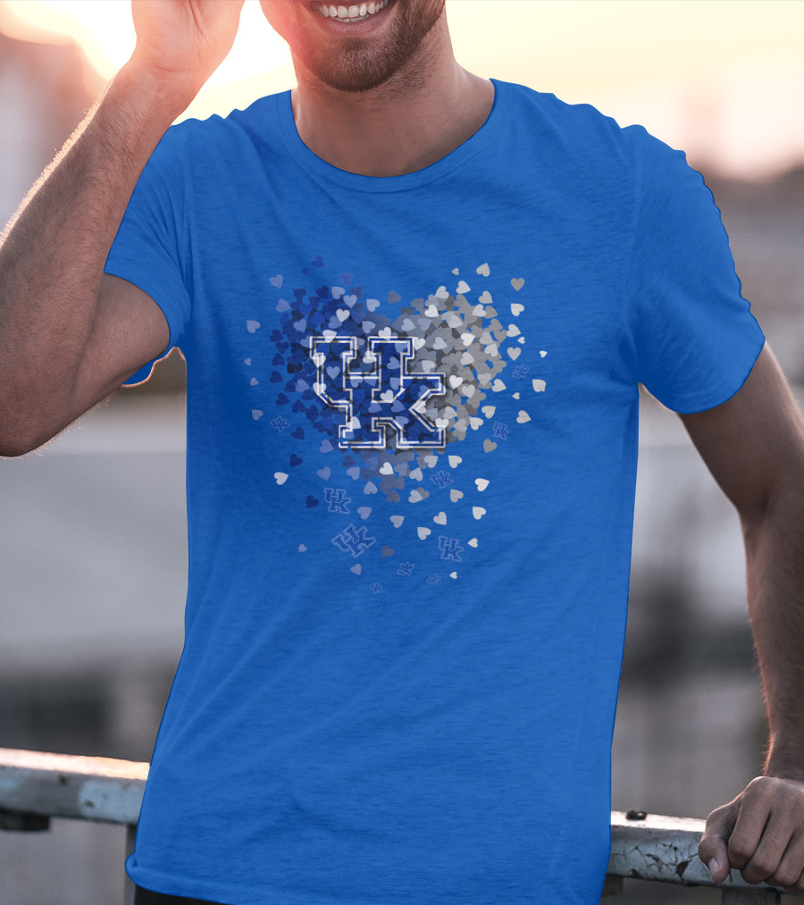 Kentucky Wildcats Uk Hearts Blue T-Shirt
