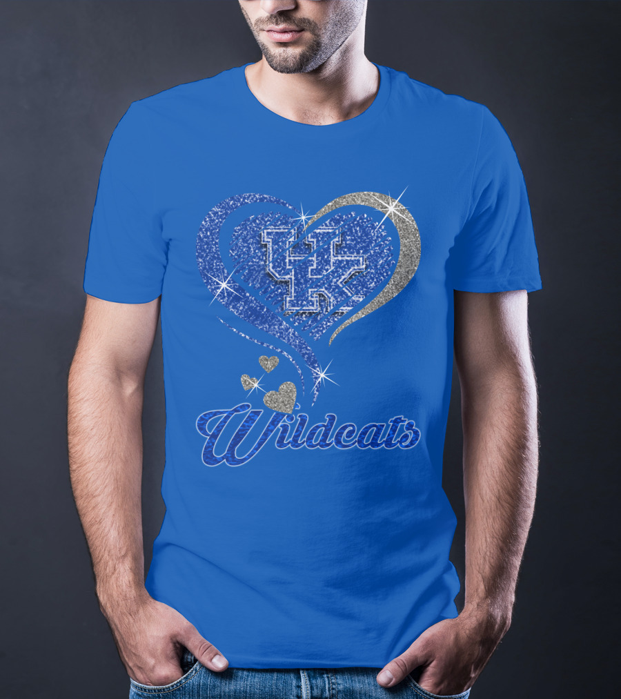 Uk Wildcats Heart Shaped Glitter T-Shirt