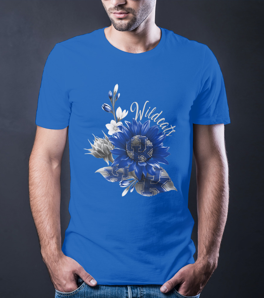 Wildcats Kentucky Blue Flowers K T-Shirt