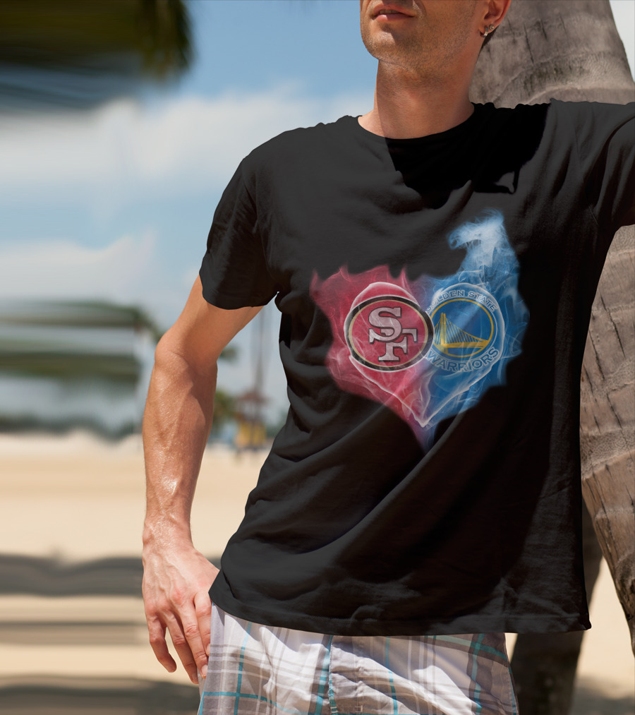 San Francisco 49ers Golden State Warriors Heart Fusion T-Shirt