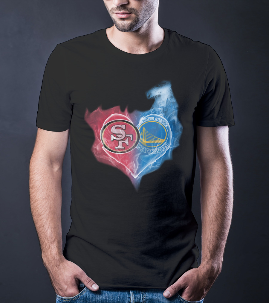 San Francisco 49ers Golden State Warriors Heart Fusion T-Shirt