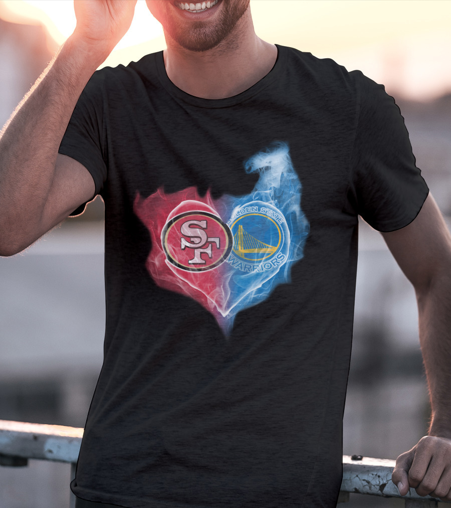 San Francisco 49ers Golden State Warriors Heart Fusion T-Shirt