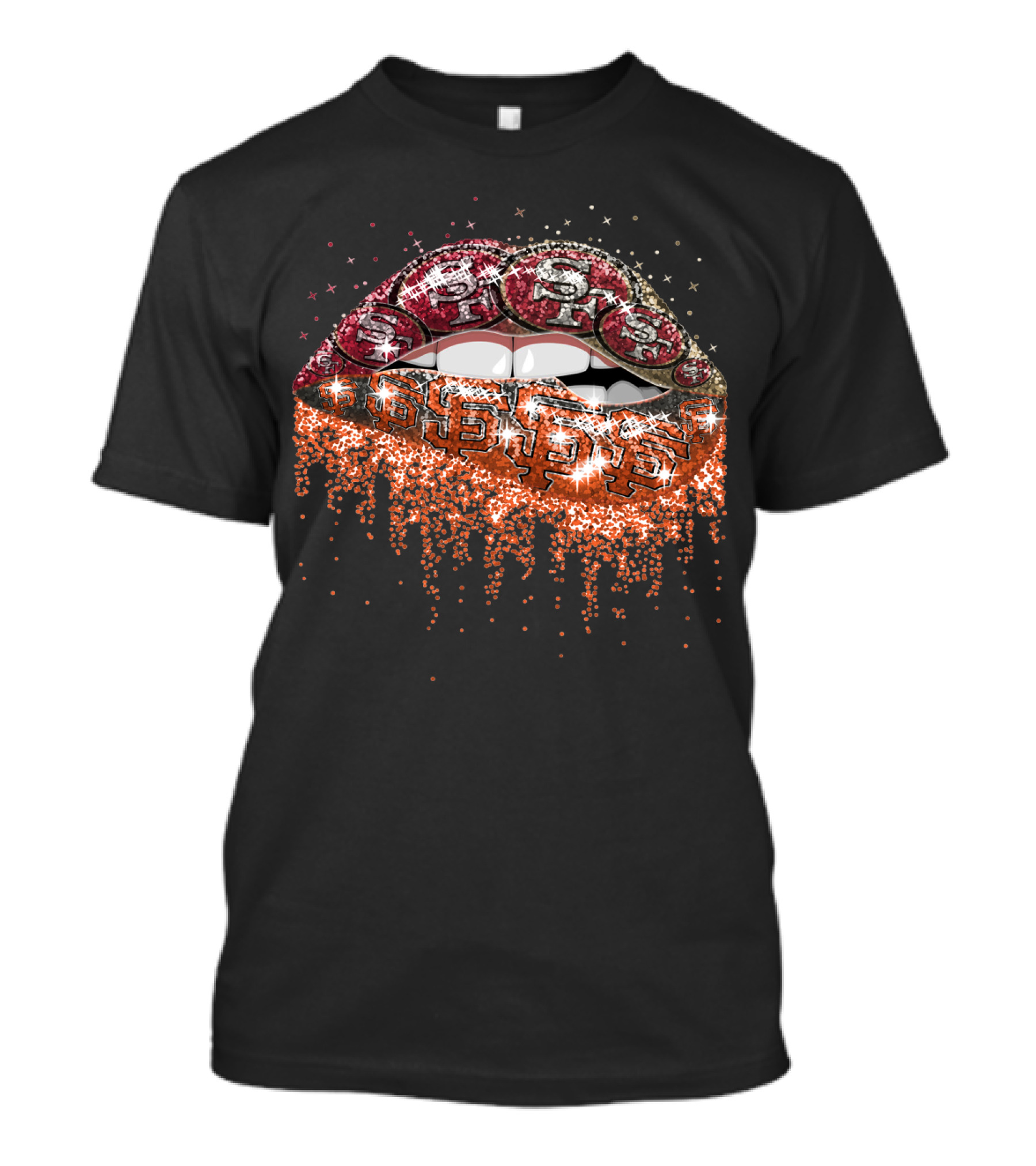 Lip Glittering Gold Dollar Lips T-Shirt