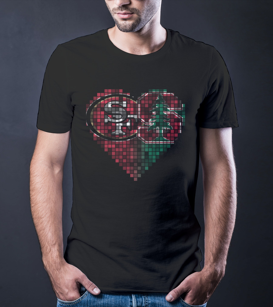 Ttr 004 San Francisco 49ers Stanford Tree Heart Mosaic T-Shirt