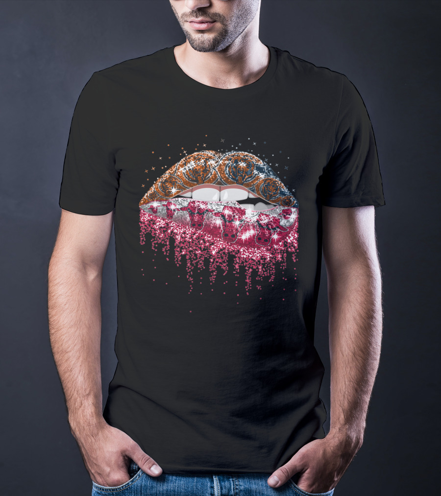 Usa Flag Lips With Playboy Bunny Pattern 007 T-Shirt