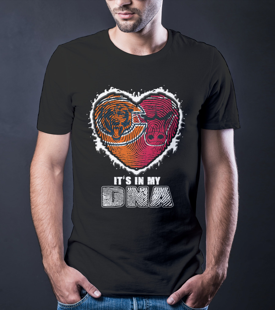 It's In My Dna Bears And Bulls Heart T-Shirt