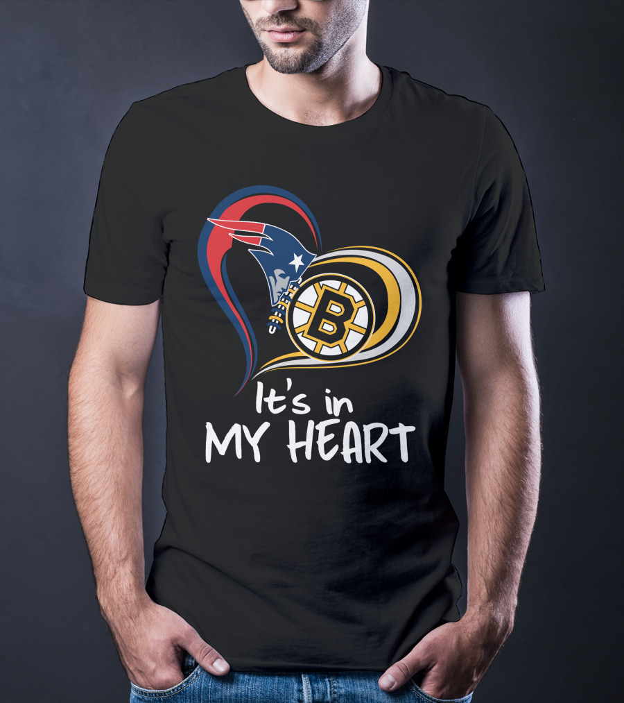 It's In My Heart Patriots Bruins T-Shirt