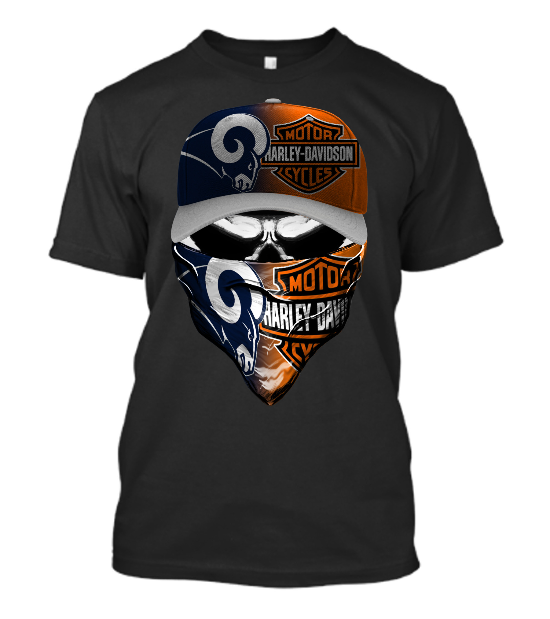 Motorcycles Rams 18Hl Skull Mask Hat Moto Cycles T-Shirt