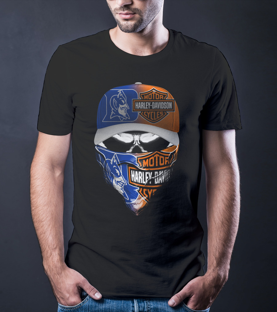 Harley Davidson Motorcycles Blue Devil Mask T-Shirt
