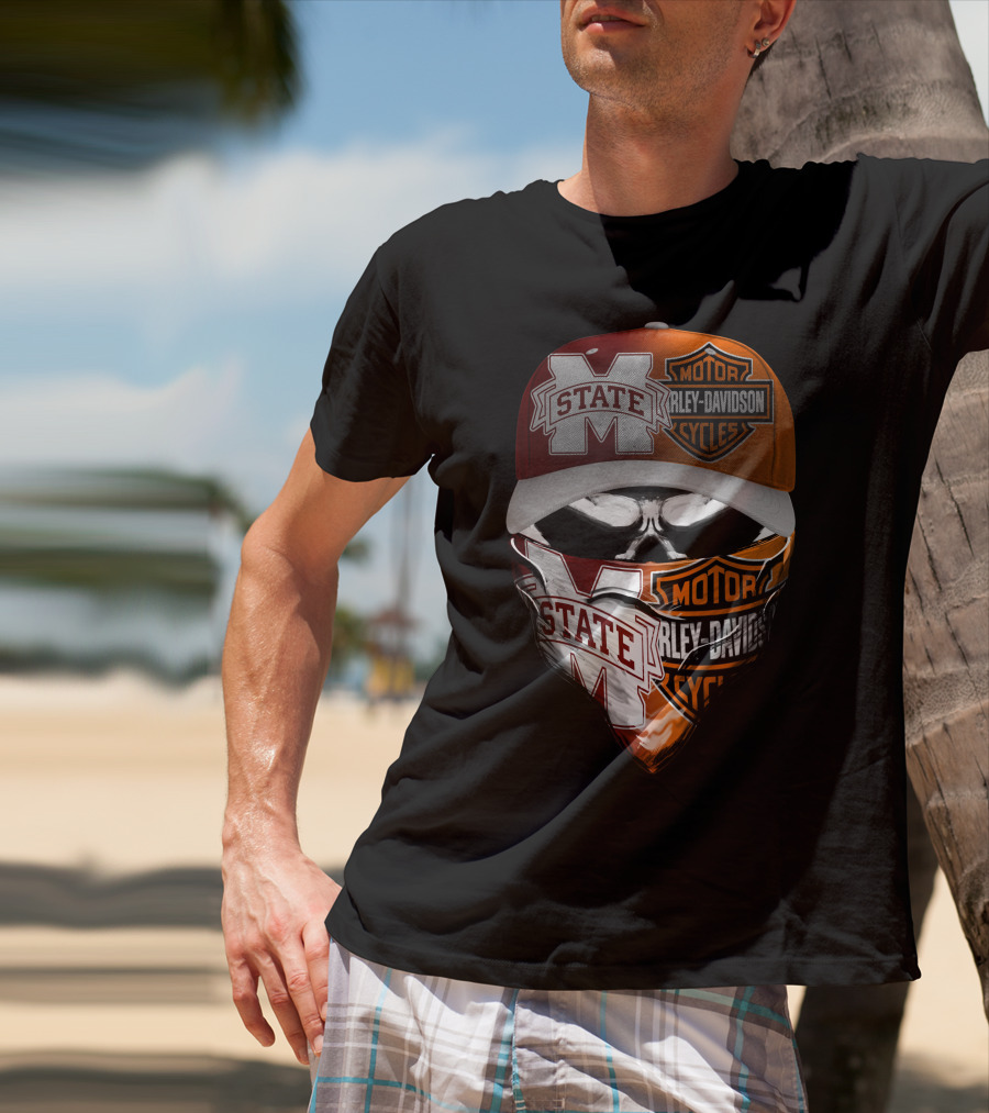 Mississippi State Bulldogs Harley Davidson Motorcycles T-Shirt