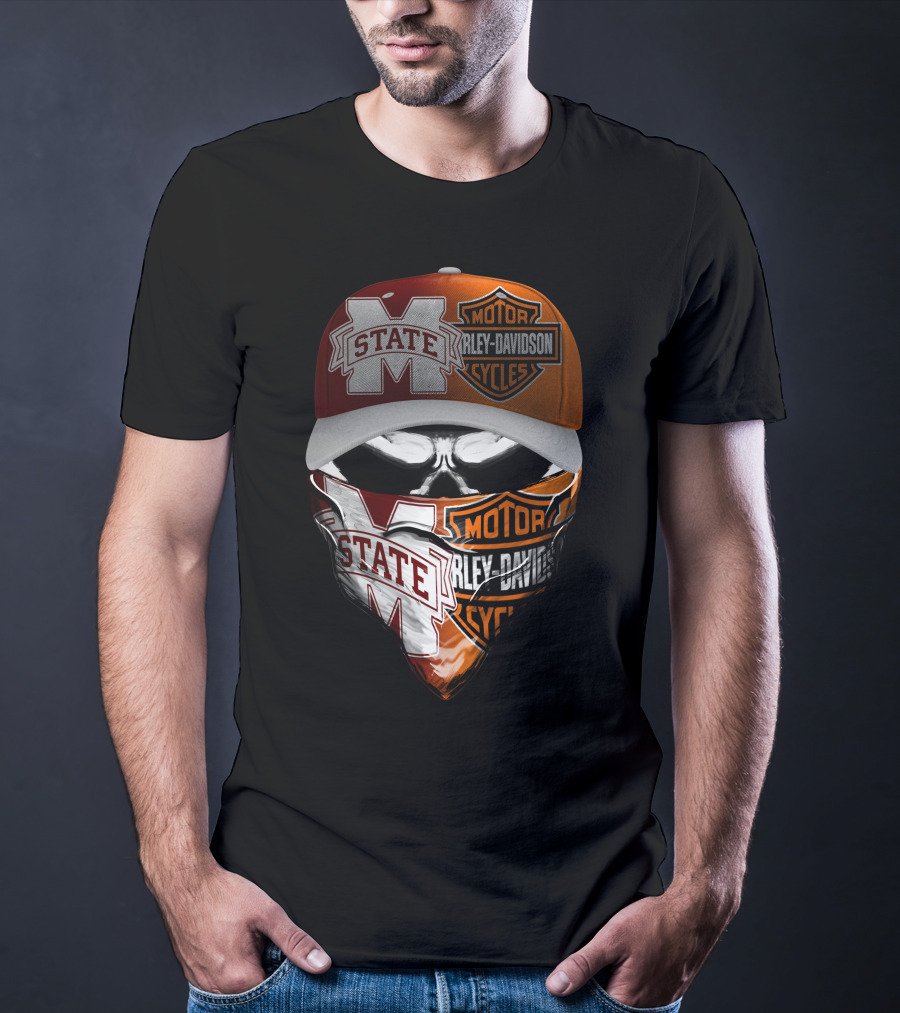 Mississippi State Bulldogs Harley Davidson Motorcycles T-Shirt