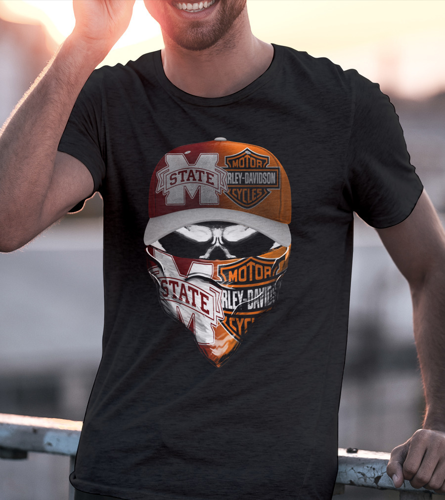 Mississippi State Bulldogs Harley Davidson Motorcycles T-Shirt