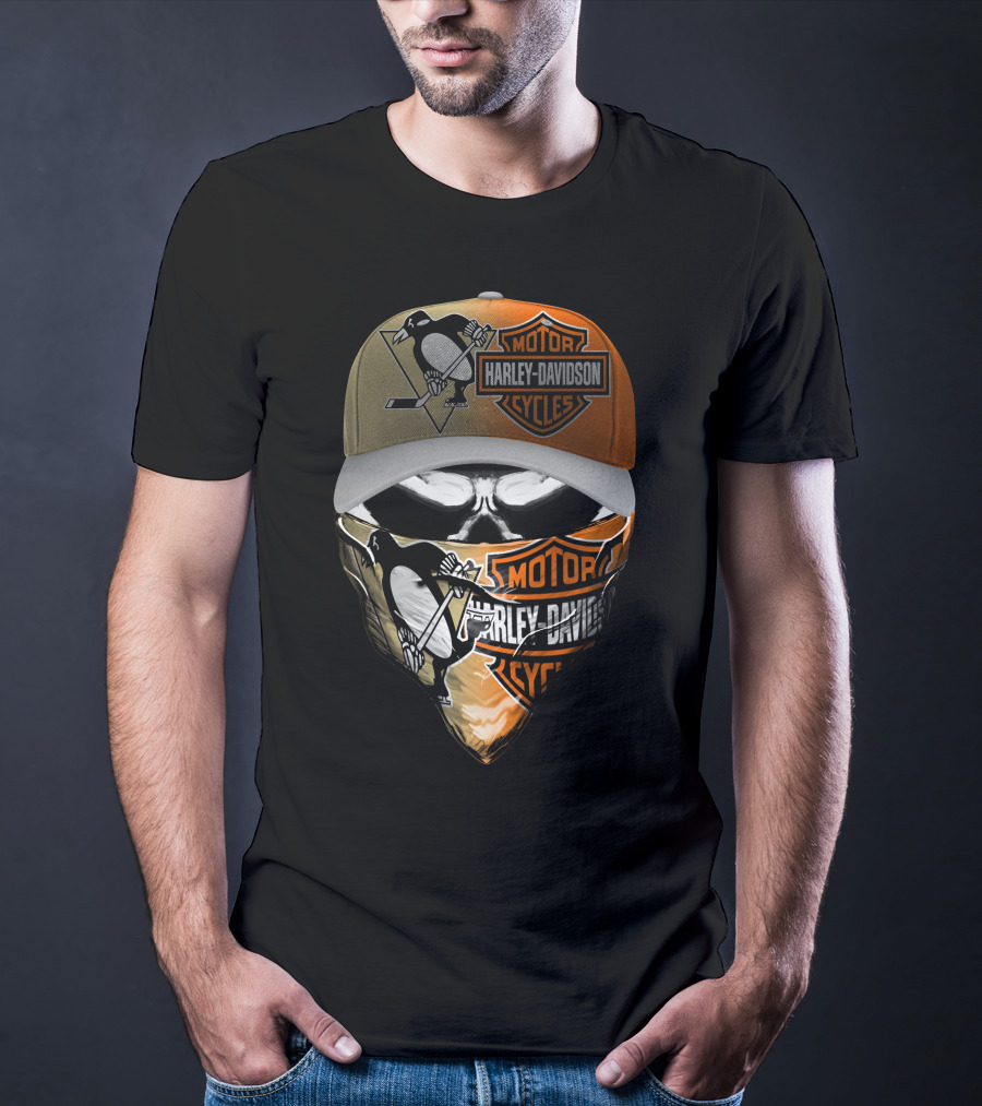 Pittsburgh Penguins Harley Davidson Motorcycles T-Shirt