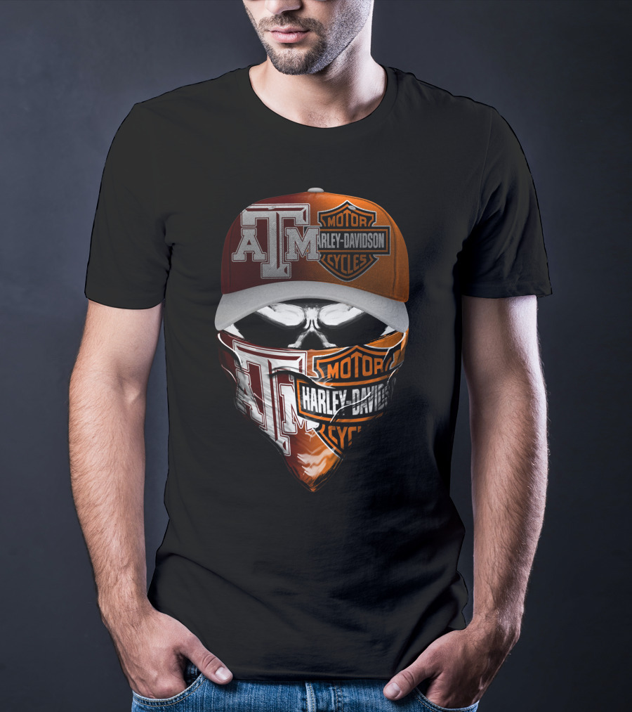 Texas A&M Harley Davidson Bandana And Cap T-Shirt