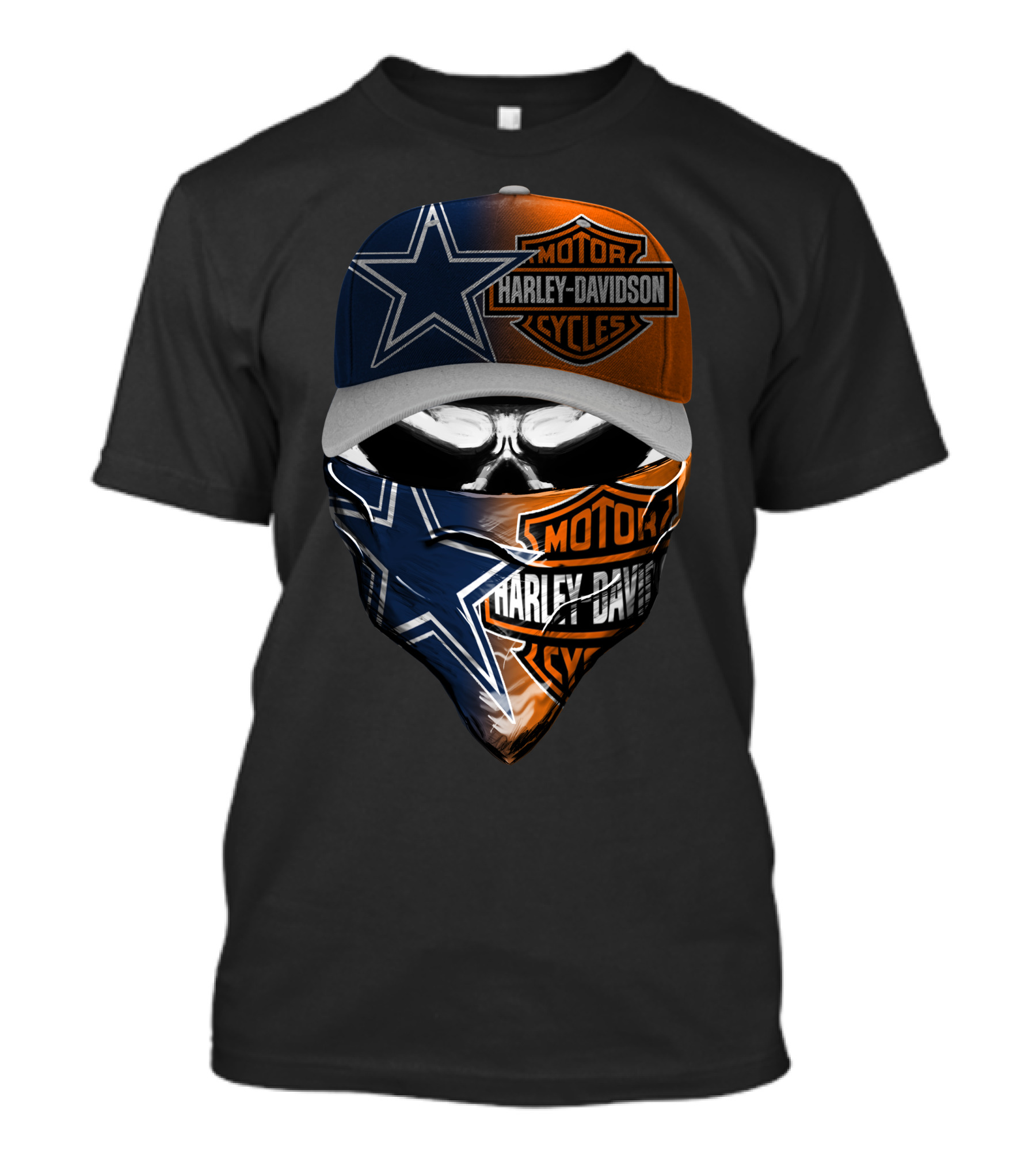 Harley Davidson Cycles And Star Helmet Face Covering T-Shirt