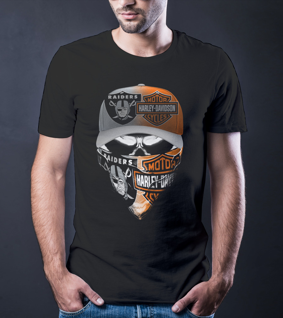 Raiders Harley Davidson Collaboration Mask And Hat 25Hl T-Shirt