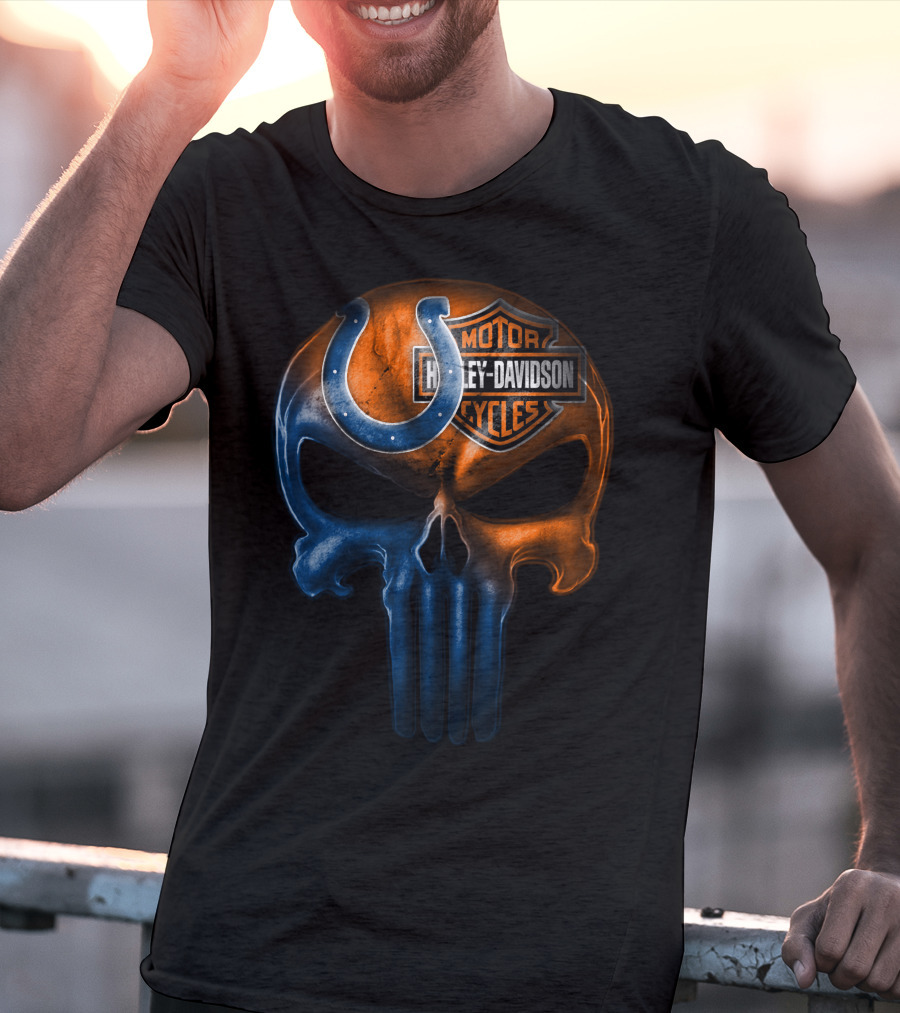 Harley Davidson Indianapolis Colts Skull T-Shirt
