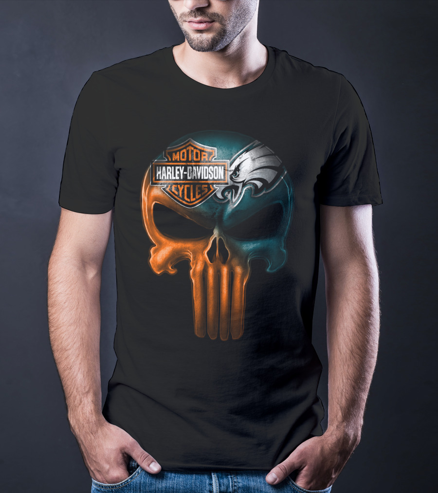 Harley Davidson Motor Cycles Eagles Skull T-Shirt