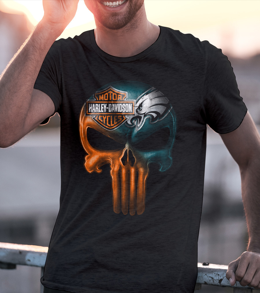 Harley Davidson Motor Cycles Eagles Skull T-Shirt