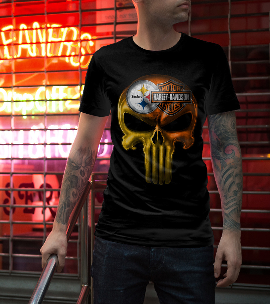 Steelers Harley Davidson Skull 27Hl T-Shirt