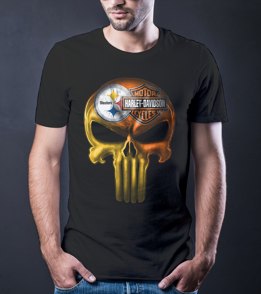 Steelers Harley Davidson Skull 27Hl T-Shirt
