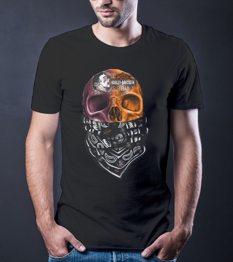 Harley Davidson Florida Seminoles Skull Bandana T-Shirt