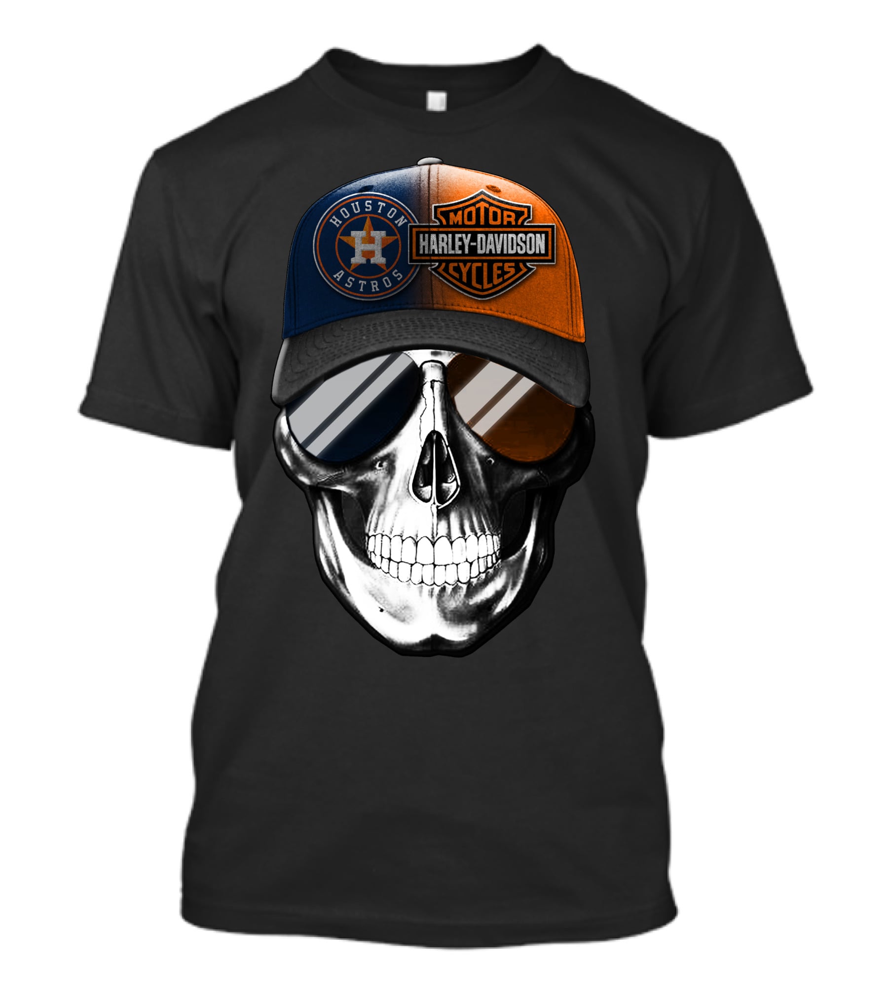 Harley Davidson Motorcycles Houston Astros Skull Cap T-Shirt