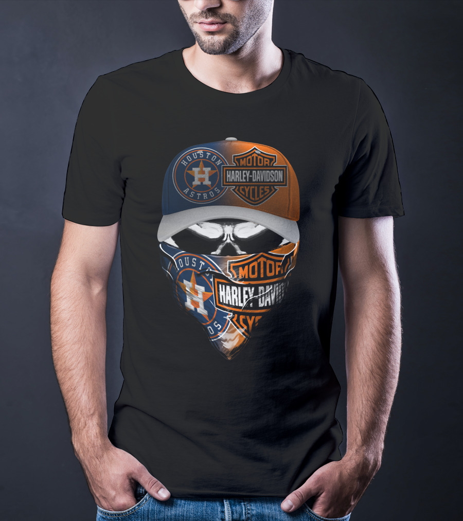 Houston Astros Harley Davidson Motorcycles T-Shirt