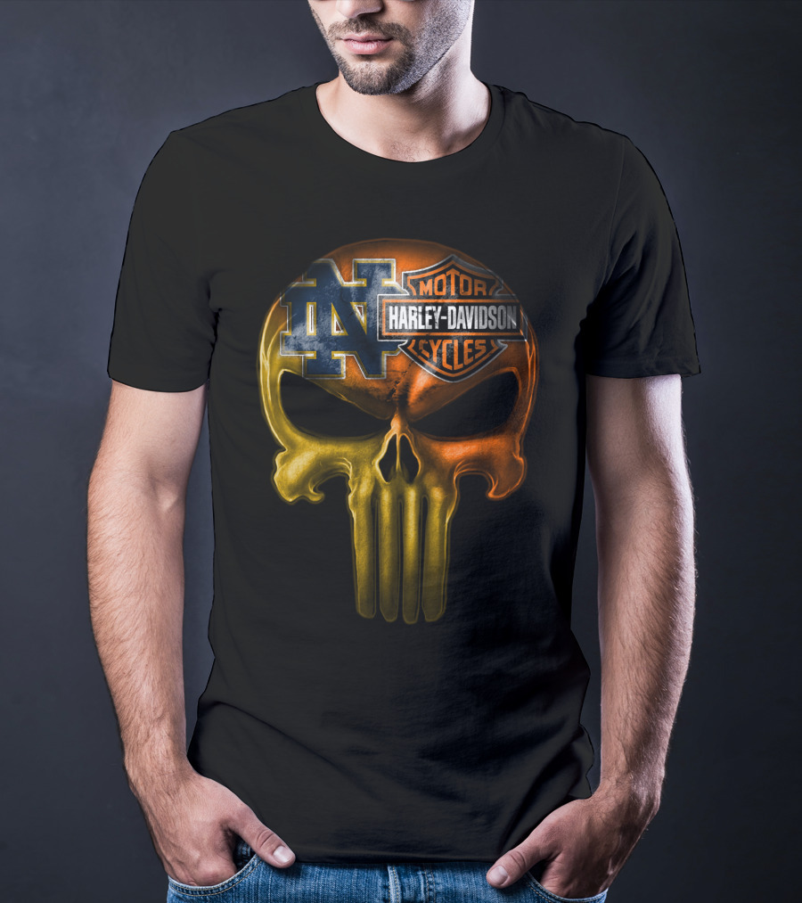Notre Dame Harley Davidson Punisher Skull T-Shirt