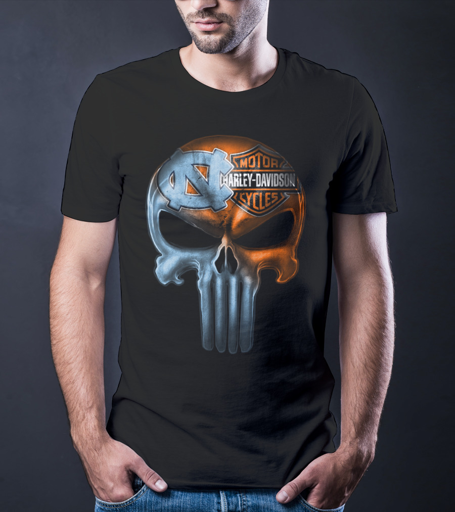 North Carolina Harley Davidson Punisher Skull T-Shirt