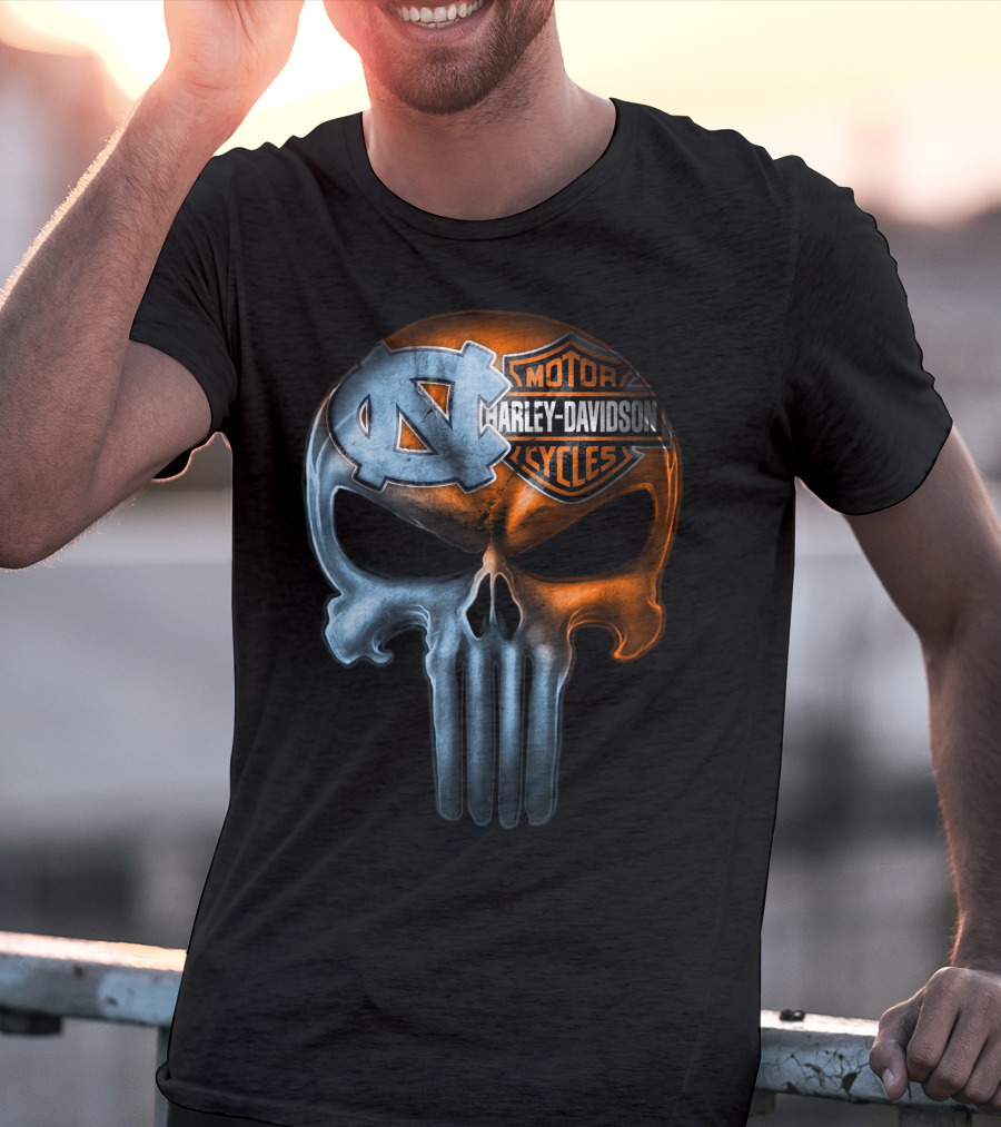 North Carolina Harley Davidson Punisher Skull T-Shirt