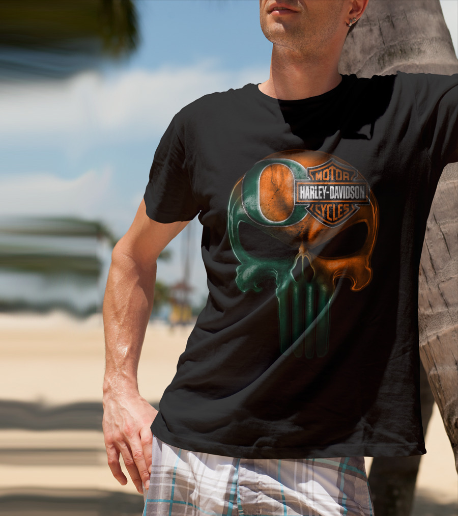 Oregon Harley Davidson Punisher Skull 35Ahl T-Shirt