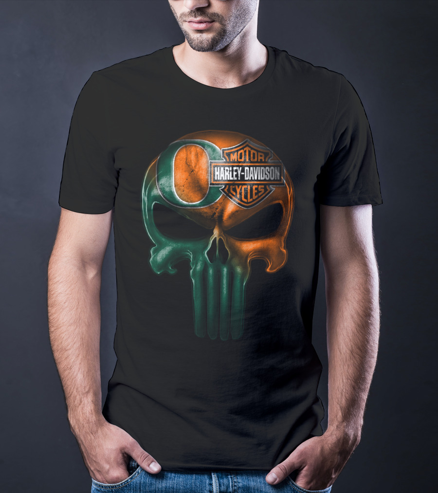 Oregon Harley Davidson Punisher Skull 35Ahl T-Shirt
