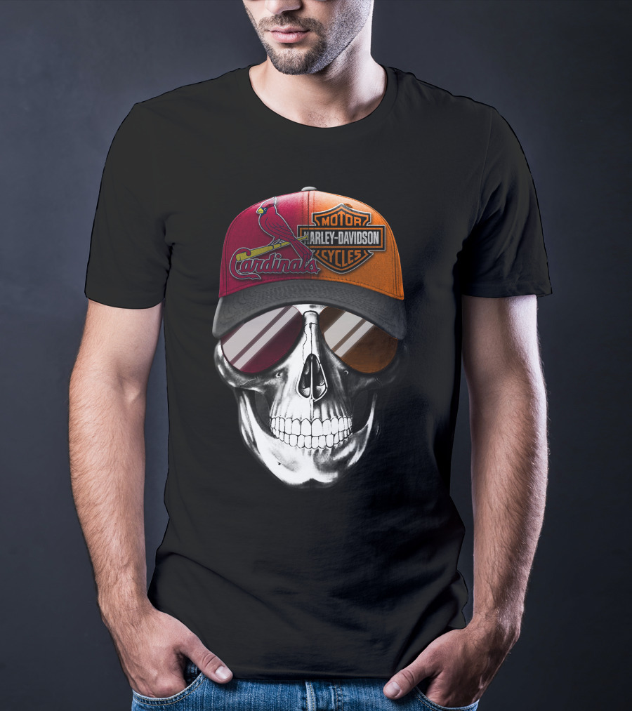 Cardinals Harley Davidson Skull 38Ahl T-Shirt