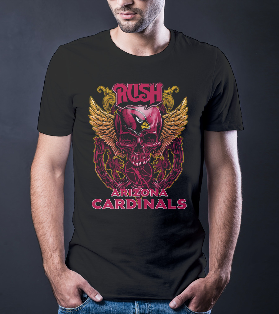 Rush Arizona Cardinals Skull Wings Chain T-Shirt