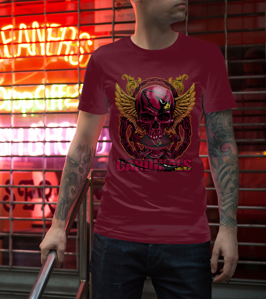 Arizona Cardinals Skullfb Winged Helmet Edition T-Shirt