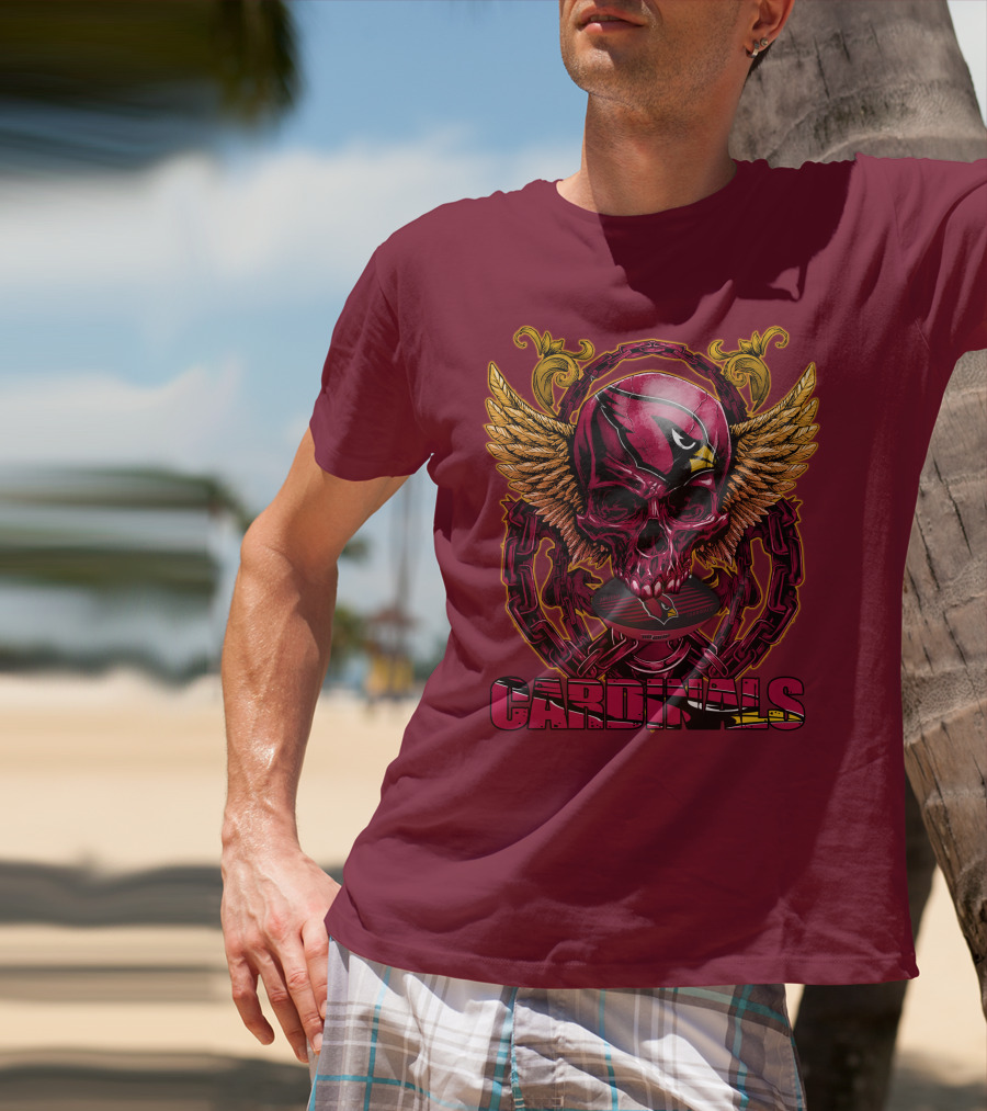 Arizona Cardinals Skullfb Winged Helmet Edition T-Shirt