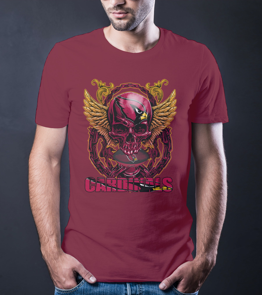 Arizona Cardinals Skullfb Winged Helmet Edition T-Shirt