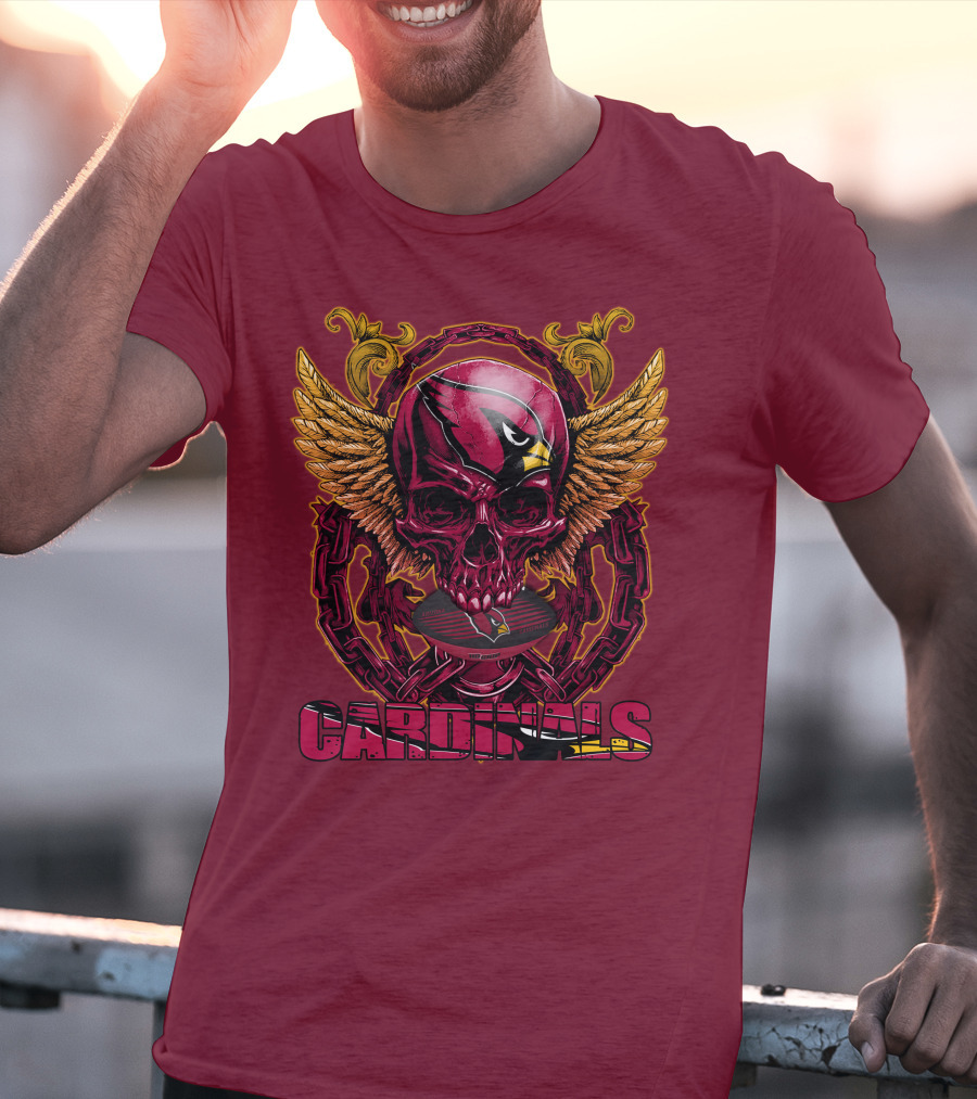Arizona Cardinals Skullfb Winged Helmet Edition T-Shirt