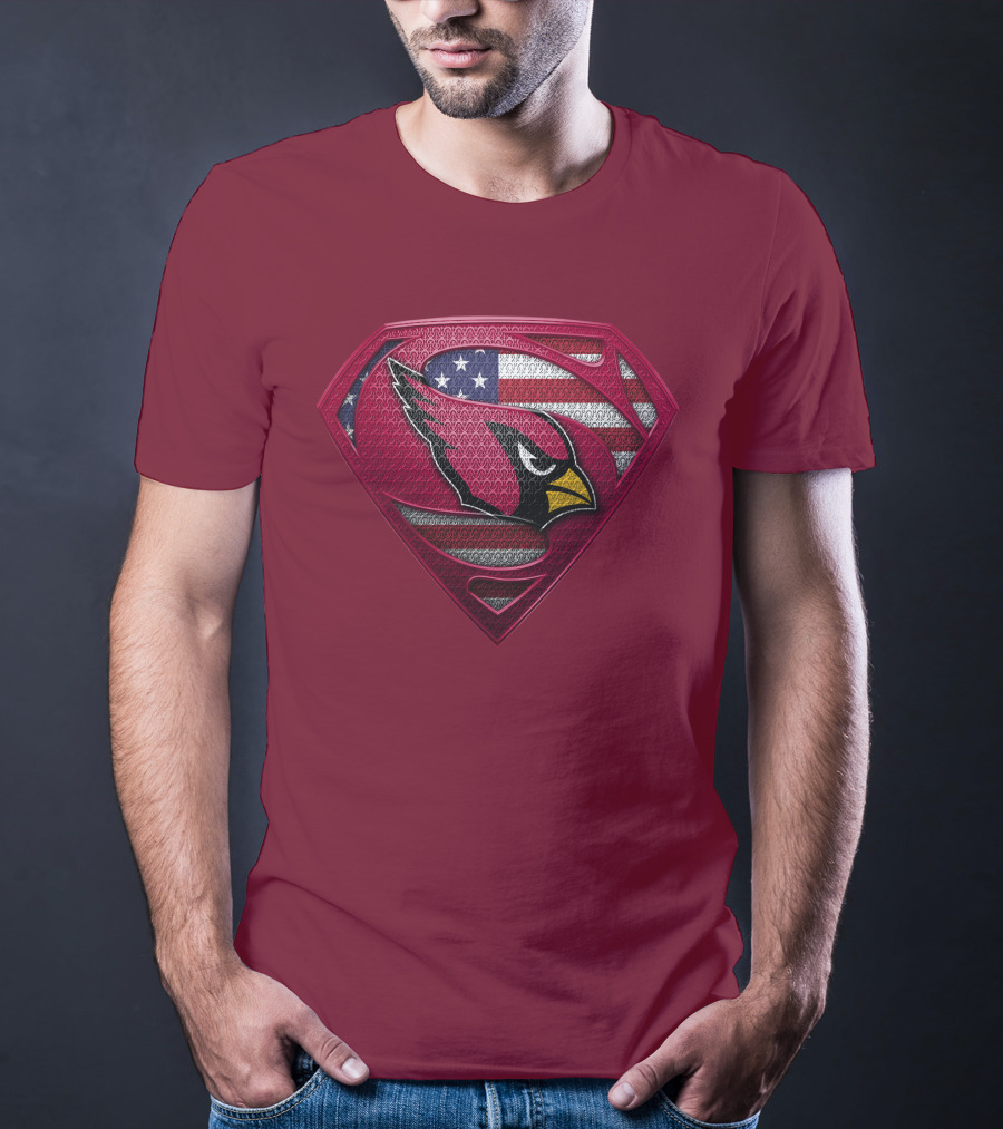 Arizona Cardinals Superman American Flag T-Shirt