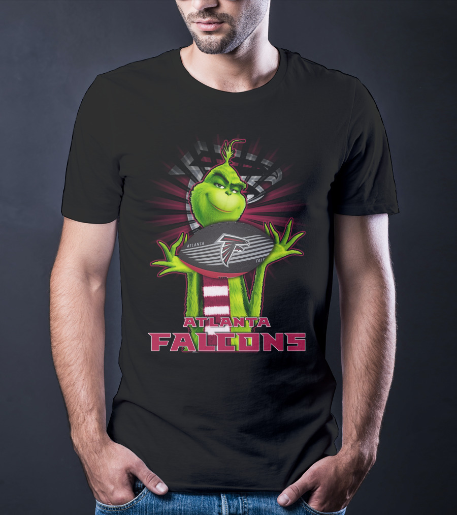 Grinch Holding Atlanta Falcons Football T-Shirt