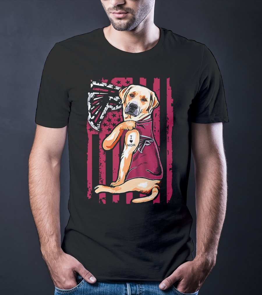 Labrador Retriever I Love Mom Atlanta Falcons Fan Decor T-Shirt