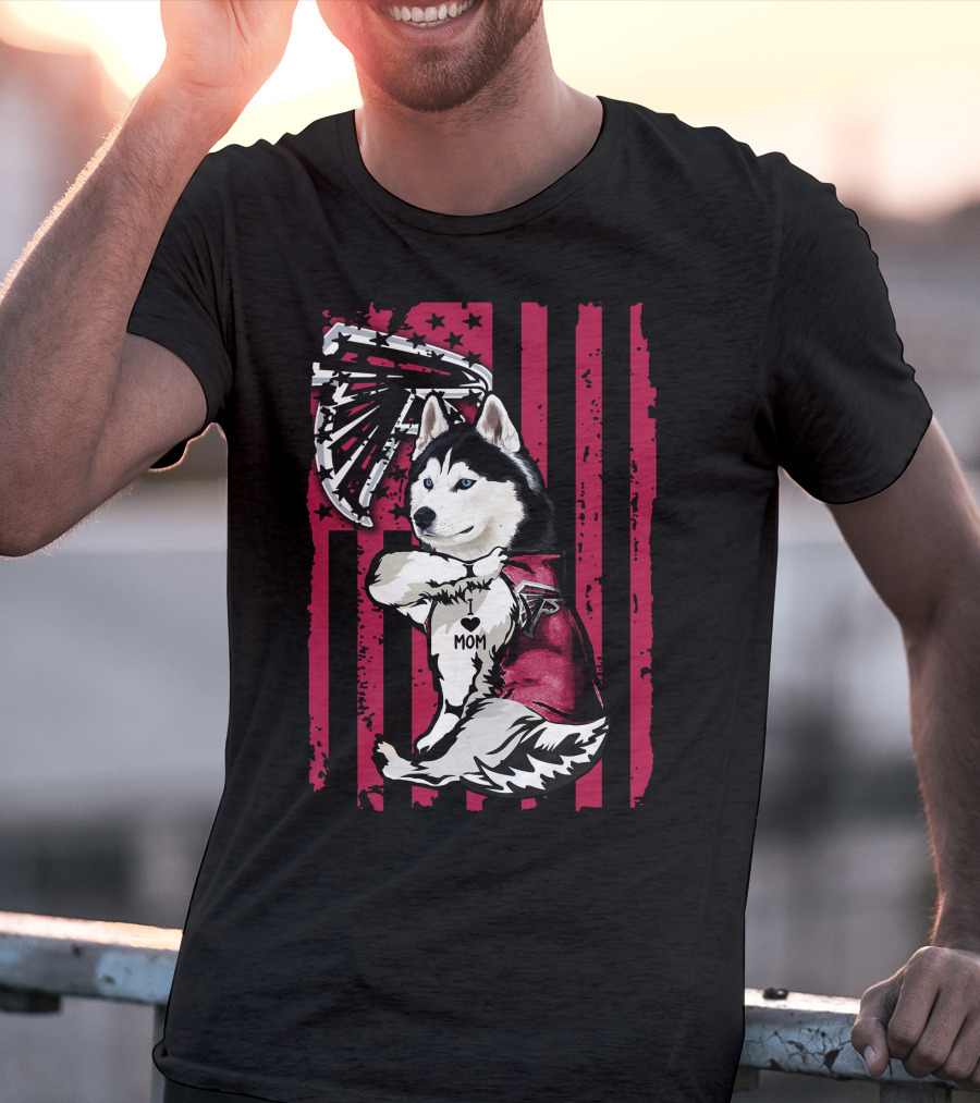 Siberian Husky Mom Atlanta Falcons T-Shirt