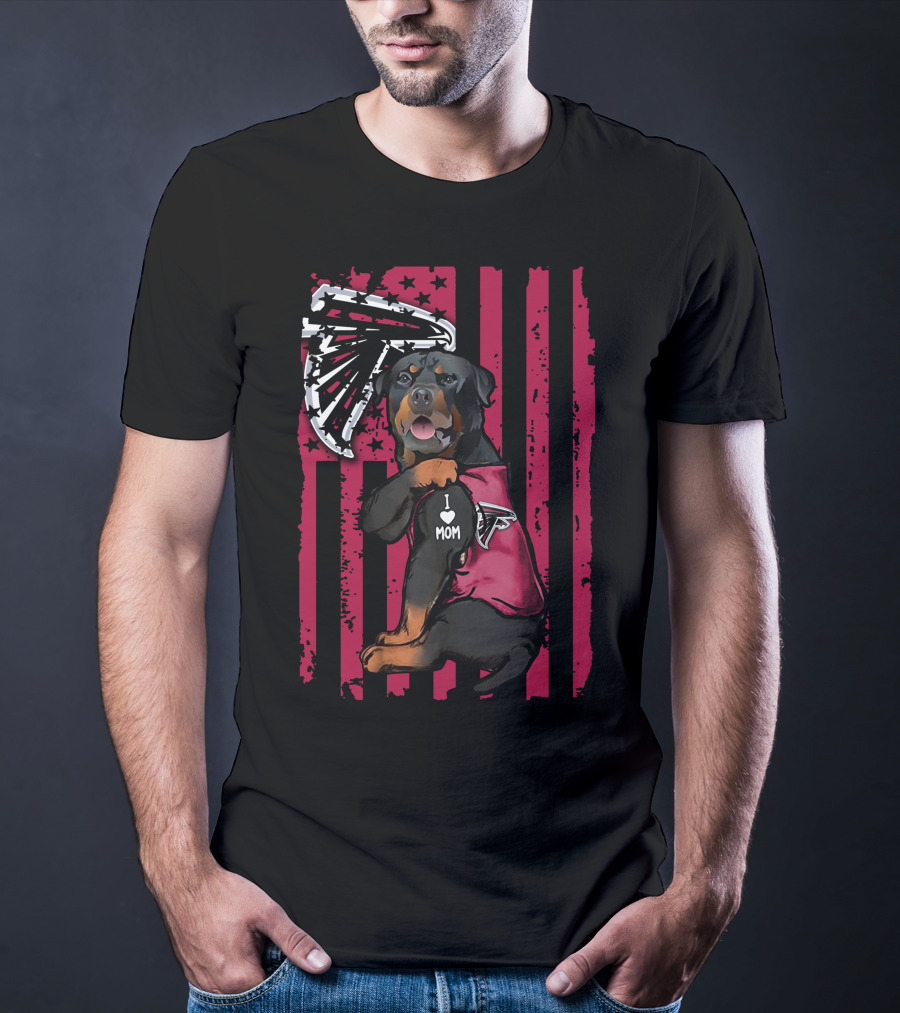 Atlanta Falcons Rottweiler I Love Mom T-Shirt