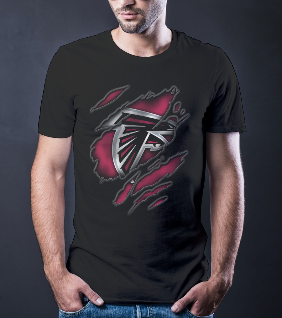 Atlanta Falcons Torn Emblem Claw Marks Nfl Team T-Shirt