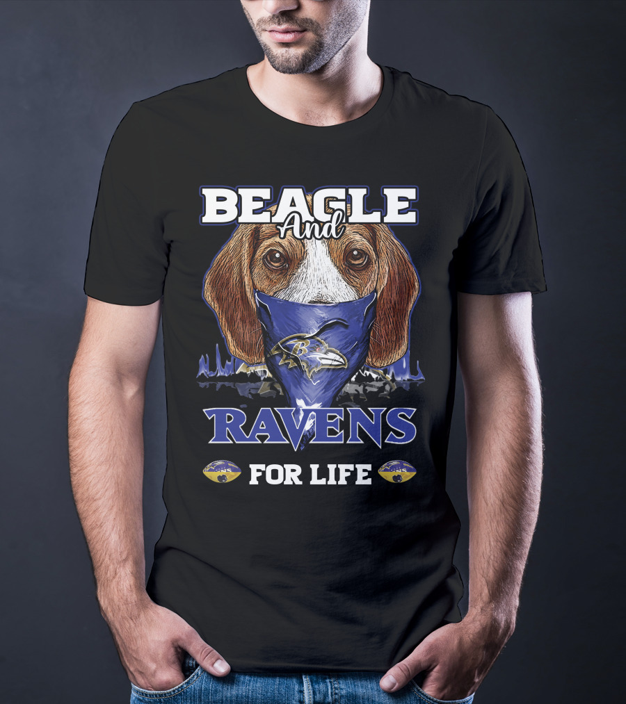 Beagle And Ravens For Life Baltimore Ravens T-Shirt